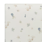 100% Cotton Under The Sea Fitted Crib Sheet with Jellyfish Design (Sea Life)