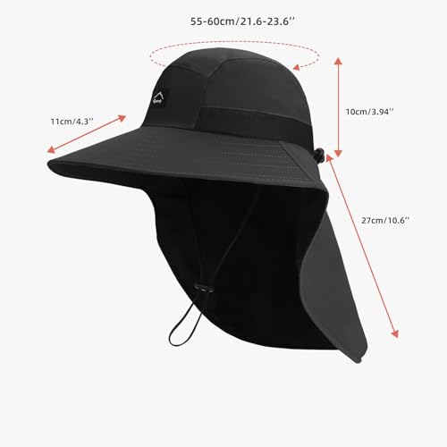 Outdoor Sun Hat for Men Women (1pack-black)