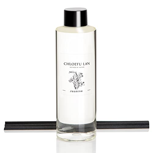 Jasmine Reéd Diffuser Refill Natural Essential Jasmine Oil 200ml (Jasmine Refill / 6.76 Fl Oz (Pack of 1))