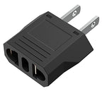 European to US Plug Adapter (1 Pack | Black)