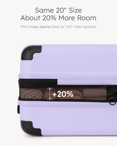 Luggage Lightweight and Durable Hardshell (Light Purple2.0 / S(20in))