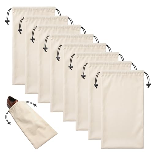 8 PCS Shoe Bags for Travel for Women & Men (Beige)