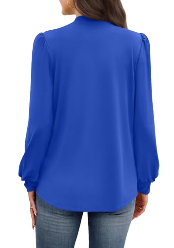 Early Fall Fashion Must Haves Winter Clothing for Women Fall Clothes Long Sleeve Blouses Dressy Casual Travel Plus Size Airport Outfits 2026 Spring Womens Tops Blue XL (12 - Blue / X-Large)