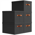 Storage Bins with Lids (Black / XL(5-Pack))