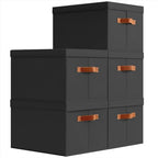 Storage Bins with Lids (Black / XL(5-Pack))