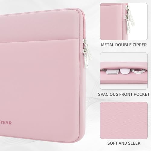 RAINYEAR Laptop Sleeve Case 15.6 Inch (15.6 inch / Light Pink)