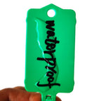 100pcs Reusable Blank Plastic Tags Ties Key Tags 1.45"*2.48" Serrated Tension Sealing Strap with Large Label Plastic Tie Mark Label Waterproof Hang Sign Write on Tag (Green)