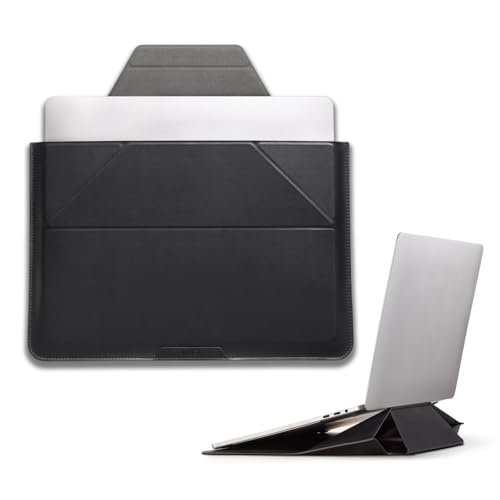 Laptop Carry Sleeve with Stand &Smart Storage for 15" Laptop for Work (Night Black / 15 Inch)