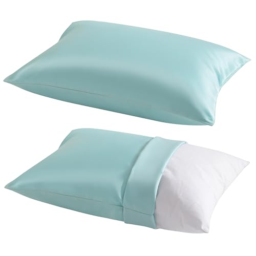 Toddler Pillows with Pillowcases Set (Aqua (Cotton) / 13x18 Inch (Pack of 2))
