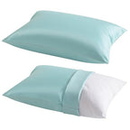 Toddler Pillows with Pillowcases Set (Aqua (Cotton) / 13x18 Inch (Pack of 2))