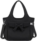 Tote Bag for Women with 15.6" Laptop Sleeve and Wet Compartment (Black Bow)