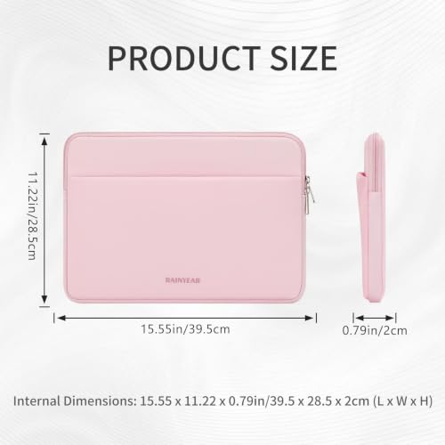 RAINYEAR Laptop Sleeve Case 15.6 Inch (15.6 inch / Light Pink)
