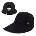 Womens Sunblocker UPF 50 Wide Brim Ponytail Sun Hat (One Size / Black)