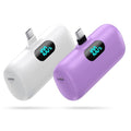 2 Pack] Mini Portable Charger 5000mAh Power Bank (White+Purple)