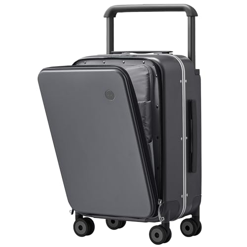 20 Inch Carry On Luggage Aluminum Frame Spinner Wheels (Rock Grey / 20-inch)