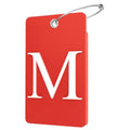 2 Pack Initial Luggage Tags for Suitcases Airplane Travel Essentials (Large M / Red)