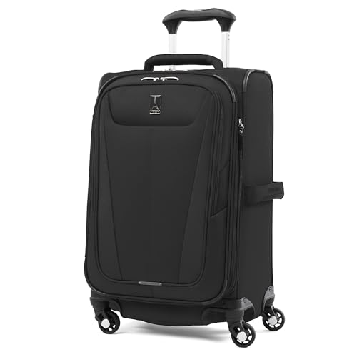 Maxlite 5 Softside 2pc Set Expandable Carry On Luggage with 4 Spinner Wheels (2-Piece Set (21/Tote) / Black)