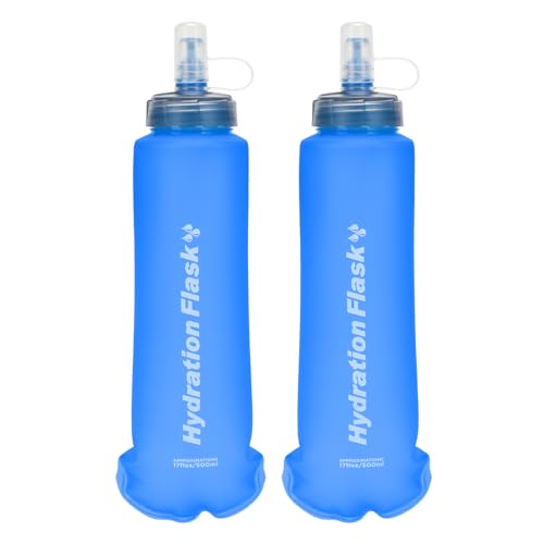 TPU Collapsible Flask BPA (500ml/16.9oz - Y - Blue - Pack of 2)