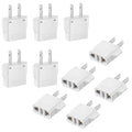 10 Pack European to US Plug Adapter (White)
