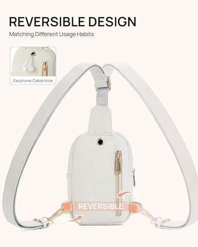Crossbody Bags for Women Leather Cross Body Sling Bag for Woman Travel White (1-white)