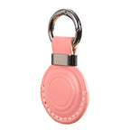 2 Pack KEEPXYZ Genuine Leather Keychain Holder Compatible with Airtag ([2 Pack] Pink V2.0)