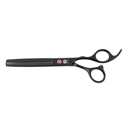 7" Dog Grooming Scissors Set with Rhinestone Accent (Black Painting)