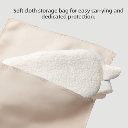 White Faux Lamb Fleece Sleep Mask Allergy Free Full Wrap Eye Cover (White)