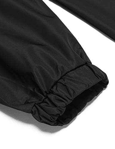Men's Packable Rain Jacket Outdoor Waterproof Hooded Lightweight Classic Cycling Raincoat (Black / X-Large)