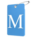 2 Pack Initial Luggage Tags for Suitcases Airplane Travel Essentials (Large M / Blue)