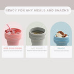 Collapsible Cup with Reusable Straw (Pink)