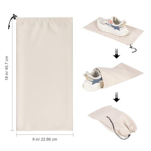8 Pcs Single Shoe Bags for Travel with Drawstring (Beige)