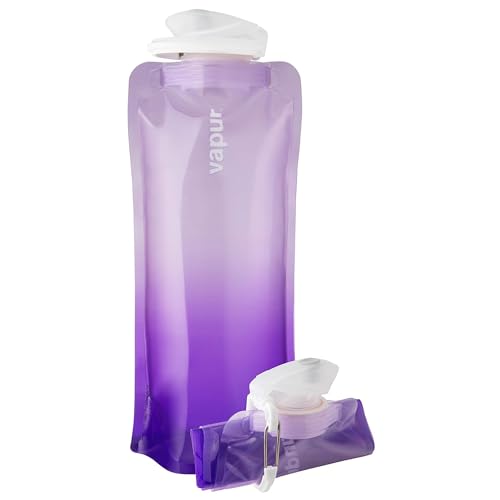 Collapsible Water Bottle with Carabiner (Lavender / 23 Ounces)