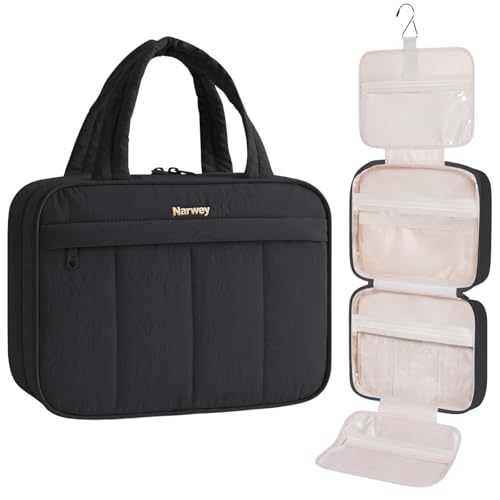 Hanging Travel Toiletry Bag for Women (Z-Black / Medium)