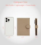 RFID Protection Passport Wallets for Women (Apricot Beige)