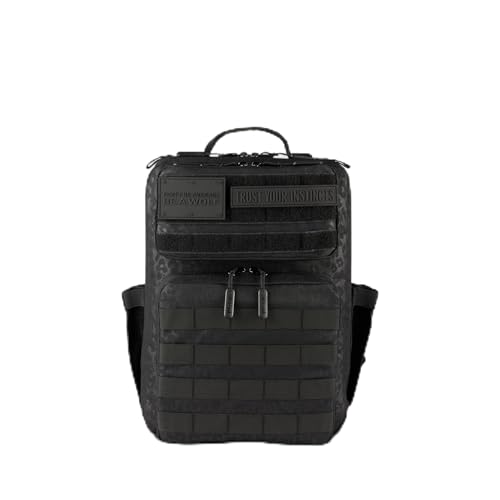 15L Slim Gym Backpack 1000D Travel EDC Daypack (Black Leopard)