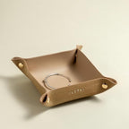 Foldable Valet Tray (Raffia Embossed, Wheat)