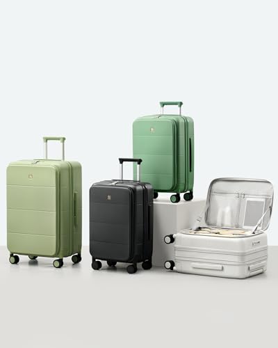 Expandable Medium Checked Luggage (Forest Green / 24 Inch EXT)