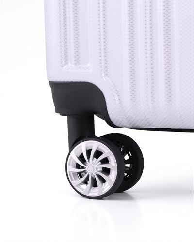 Luggage Set Lightweight and Durable Hardshell (white grid new / 5-Piece Set)