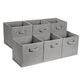 Collapsible Fabric Storage Cube Bins Organizer with Handles for Organizing (Gray / 13"x13"x13")