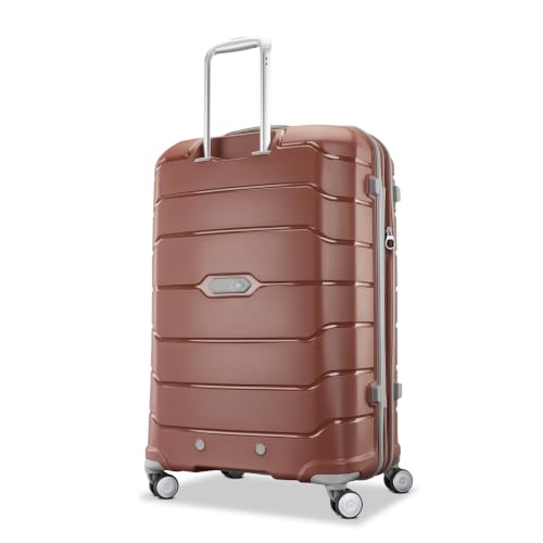 Freeform Large Checked Luggage with Dual 360° Spinner Wheels (Checked-Large Spinner / Orange)