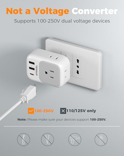Italy Travel Plug Adapter (White grey-Type L)