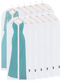 12PK Garment Bags for Hanging Clothes (60" 12PK / White-Translucent)