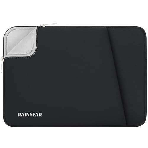 RAINYEAR 15.6 Inch Laptop Sleeve Padded Case Cover with Front Pocket (15.6 inch / Black)