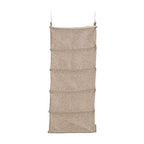 10‑Pocket Hanging Shoe Organizer with Side‑by‑Side Canvas Storage and 2 Hooks for Support (Beige)