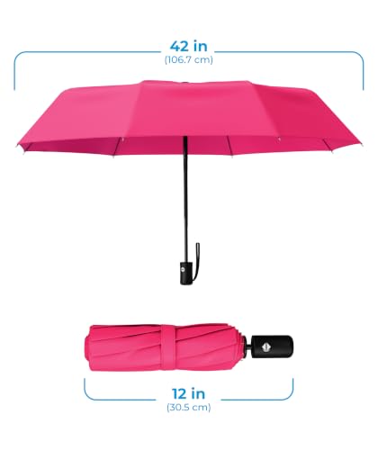 Windproof Compact Umbrellas for Rain (E. Pink (1 Pack))