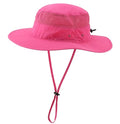 Women's Sun Hat UPF50+ Wide Brim Bucket Hats Mesh Sun Protection Caps for Fishing Camping Gardening Rose Red (One Size / Rose Red)