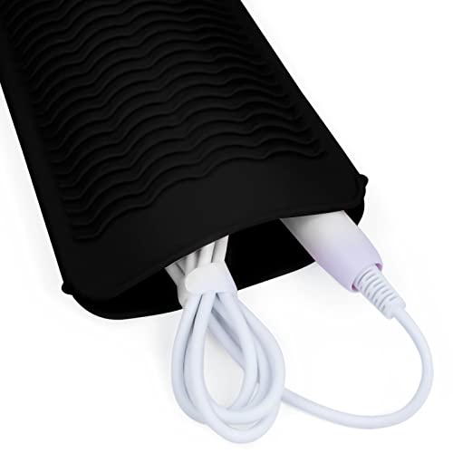 Silicone Heat Resistant Mat Pouch for Hair Straightener (1 Pack / Black)