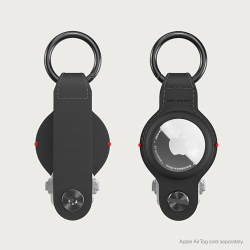 KeySmart Air AirTag Keychain Key Holder (Vegan Leather (2 Pack))