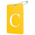 2 Pack Initial Luggage Tags for Suitcases Airplane Travel Essentials (Large C / Yellow)