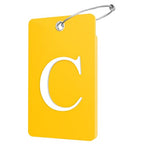 2 Pack Initial Luggage Tags for Suitcases Airplane Travel Essentials (Large C / Yellow)